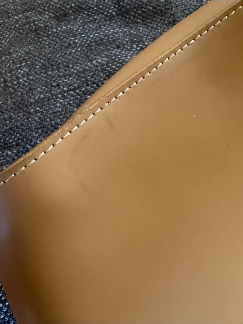 Structured Camel Tote with Clear Top Handles